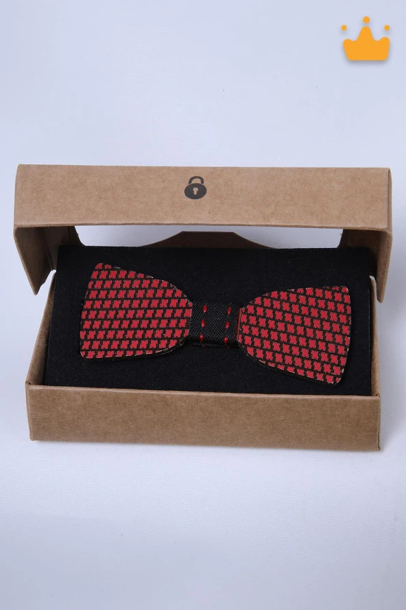 Babyhola 1-16 Yaş Kırmızı Ahşap Erkek Çocuk Papyon Doğum Günü Kutulu Ahşap Erkek Bebek Hediyelik Okuma Bayramı 23 Nisan Papyonu - 3