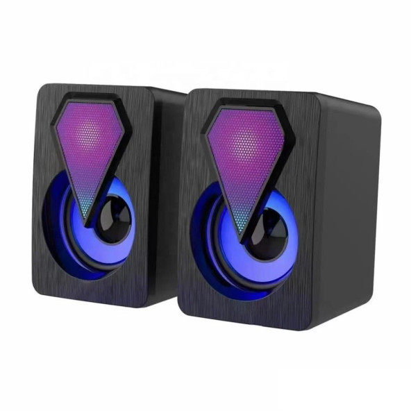 Bilgisayar Hoparlörü Rgb Led Işıklı Gaming Oyuncu Hoparlörü 3.5mm Jack Usb Speaker 1+1 Ses Sistem - 3