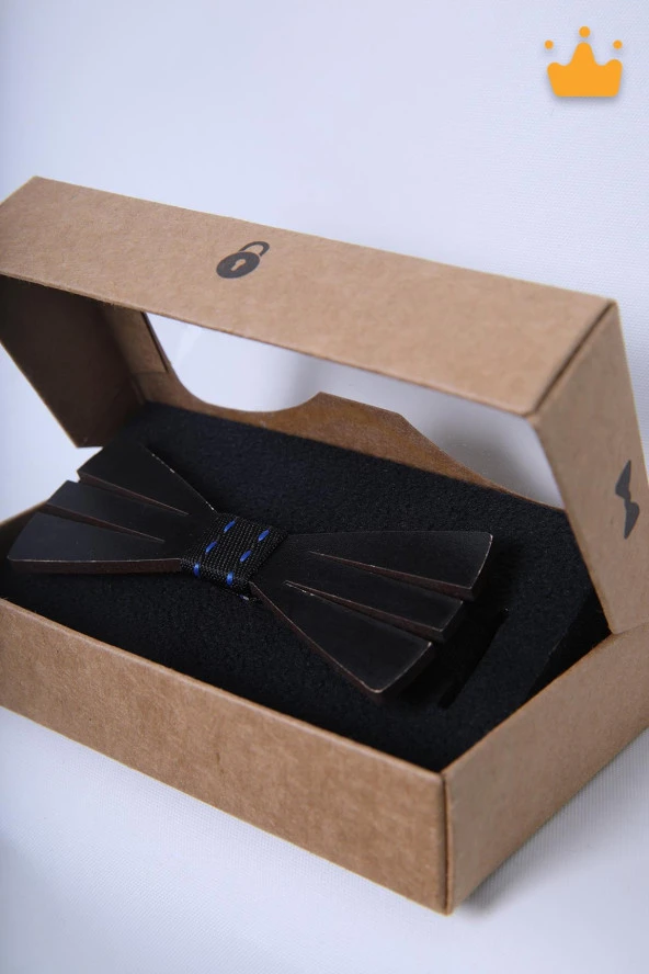 Babyhola 1-16 Yaş Siyah Ahşap Erkek Çocuk Papyon Doğum Günü Kutulu Ahşap Erkek Bebek Hediyelik Okuma Bayramı 23 Nisan Papyonu - 2