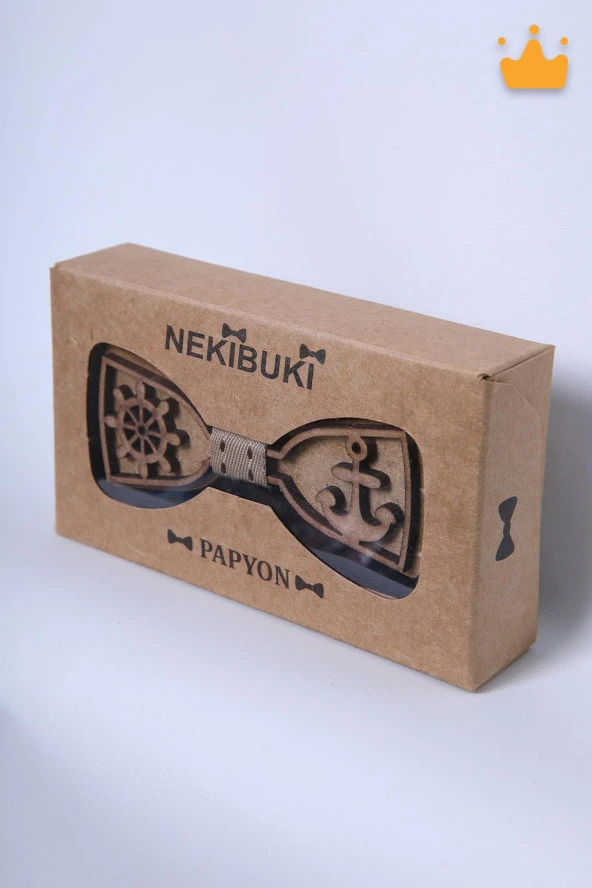 Babyhola 1-16 Yaş Denizci Ahşap Erkek Çocuk Papyon Doğum Günü Kutulu Ahşap Erkek Bebek Hediyelik Okuma Bayramı 23 Nisan Papyonu - 2