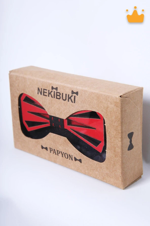 Babyhola 1-16 Yaş Kırmızı Ahşap Erkek Çocuk Papyon Doğum Günü Kutulu Ahşap Hediyelik Bayramlık Takım Elbise Papyonu - 3