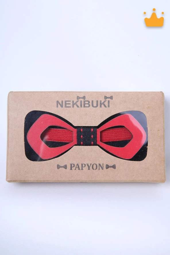 Babyhola 1-16 Yaş Kırmızı Ahşap Erkek Çocuk Papyon Doğum Günü Kutulu Ahşap Hediyelik Bayramlık Takım Elbise Papyonu - 3