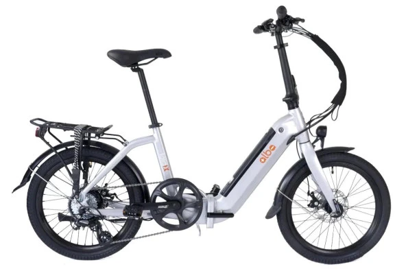 Alba Fold X Premium E-Bike 36V 12.8Ah Batarya, H.Disk Fren 1x8 Vites 20 Jant Renk:Gümüş