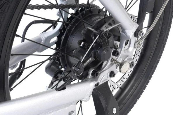 Alba Fold X Premium E-Bike 36V 12.8Ah Batarya, H.Disk Fren 1x8 Vites 20 Jant Renk:Antrasit-gri - 7