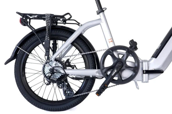 Alba Fold X Premium E-Bike 36V 12.8Ah Batarya, H.Disk Fren 1x8 Vites 20 Jant Renk:Gümüş - 10