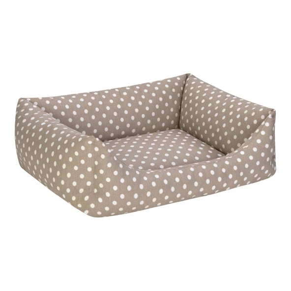 Pet Comfort Uniform Bej Puantiyeli Kedi ve Köpek Yatağı S 60x50cm - Resim 2