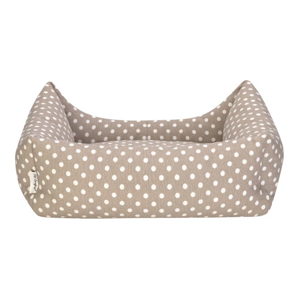 Pet Comfort Uniform Bej Puantiyeli Kedi ve Köpek Yatağı S 60x50cm - Resim 3