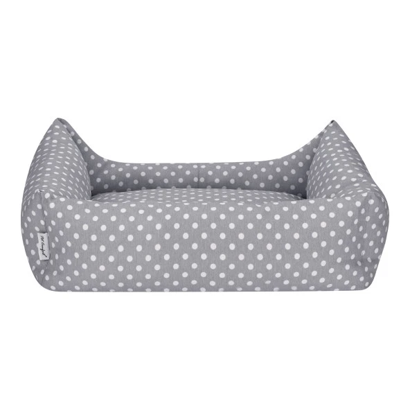 Pet Comfort Uniform Gri Puantiyeli Köpek Yatağı M 70x60cm - Resim 3