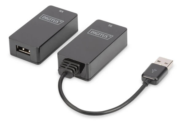 Digitus USB 1.1 Mesafe Uzatma Cihazı, CAT 6/6A/7 AWG23 S/FTP ya da F/FTP kablo kullanıldığında maksimum mesafe 45 metre