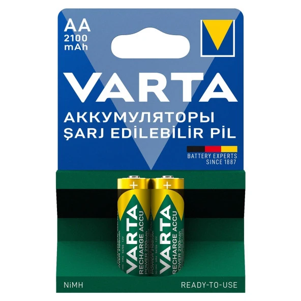 Varta Şarjlı Kalem Pil AA 2100 Mah 1.2 V Şarj Edilebilir Kalem Pil 2 Li Paket
