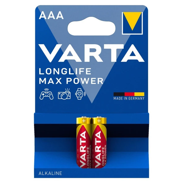 Varta Longlife Max Power Alkalin İnce Kalem Pil AAA (2 Li Paket)