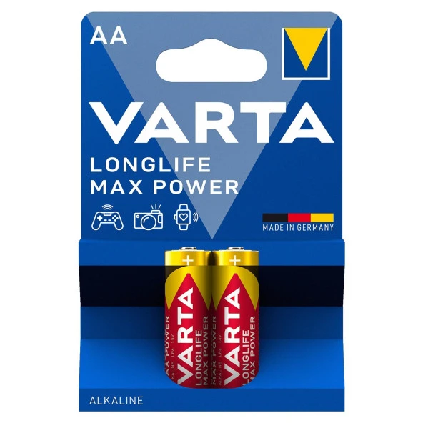 Varta Longlife Max Power Alkalin AA Kalem Pil (2 Li Paket)