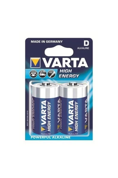 Varta Alkalin Büyük Boy Pil (D) High Energy 2 Li Paket