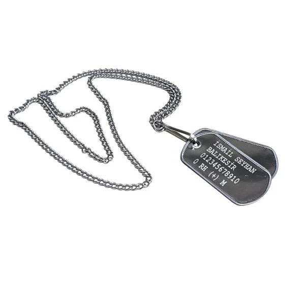 Orjinal Asker Künyesi - Lazer Kazıma - Army Dog tag