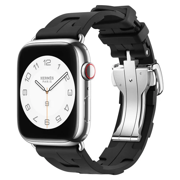 Vendas Apple Watch 44mm Spor Görünümlü Zore KRD-94 Silikon Kordon ( Saat DEĞİLDİR )