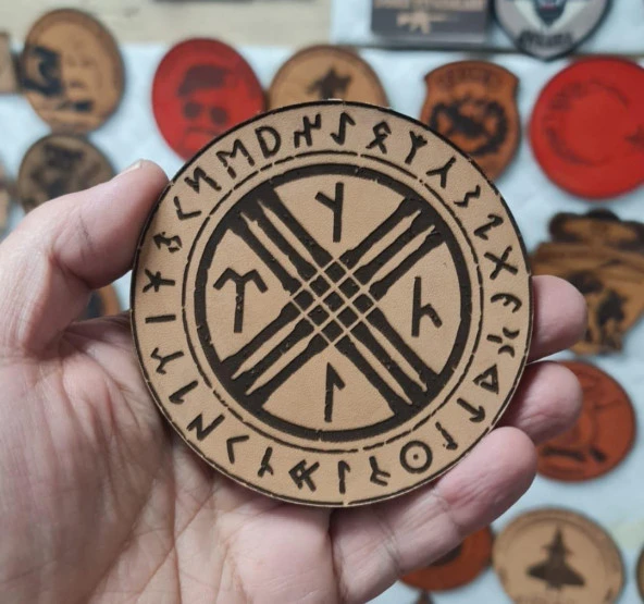 TENGRİ - Deri Peç - Arma - Türk Mitolojisi - Leather Patch - 2