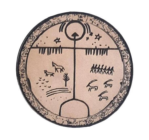 TENGRİ Gök Tanrı - Deri Peç - Arma - Türk Mitolojisi - Leather Patch ürün görseli