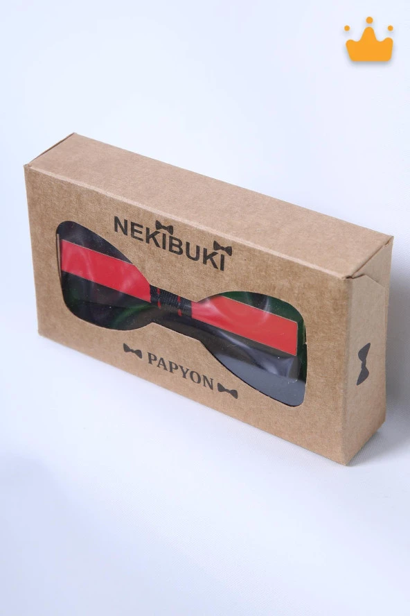 Babyhola 1-16 Yaş Ahşap Erkek Çocuk Papyon Kırmızı Doğum Günü Kutulu Bayramlık Takım Elbise Papyonu - 3