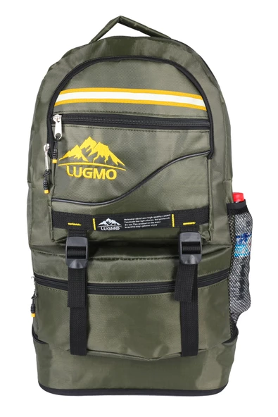 Lugmo Dağcı Sırt Çantası Deprem Çantası Körüklü Reflektörlü 65 Litre Haki - 2