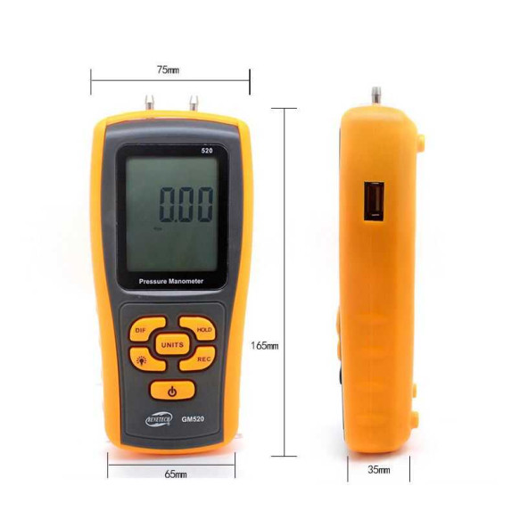 BENETECH GM520 Manometre Fark Basınç Ölçer - 4