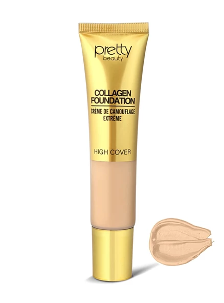 Pretty Beauty High Cover Yüksek Kapatıcı Etkili Collagen Fondöten 40 ML SEÇİNİZ