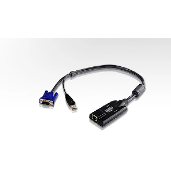 USB KVM Adaptörü (CPU Modül), KVM Kablosunun PC'nin USB portuna Bağlanması İçin Adaptör, maksimum mesafe 50 metre<br>USB VGA KVM Adapter with Composite Video Support