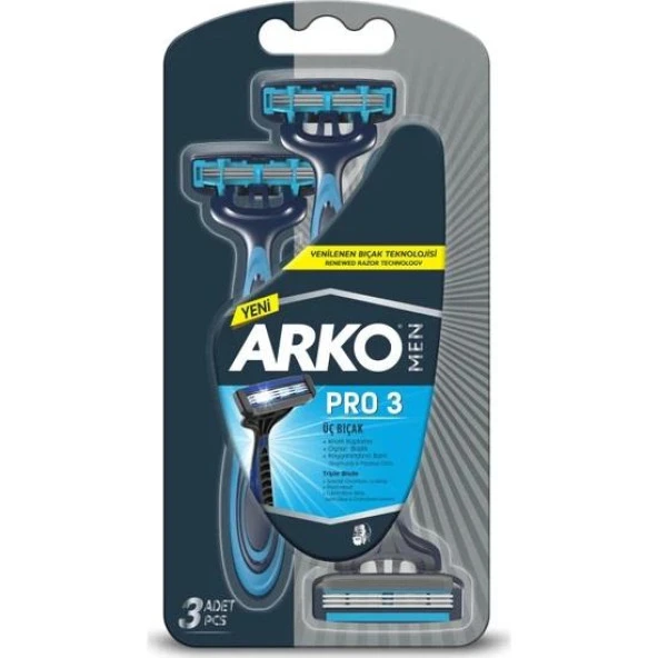 Arko Men Pro3 Traş Bıçağı 3 Lü Avantaj Paketi