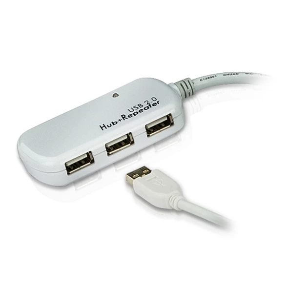 4 Port USB 2.0 Sinyali Aktif Uzatıcı Hub'ı, 12 metre (Zincirleme bağlantı ile maksimum 60 metre)<br>12M 4-port USB 2.0 Extender (Daisy-chaining up to 60m)