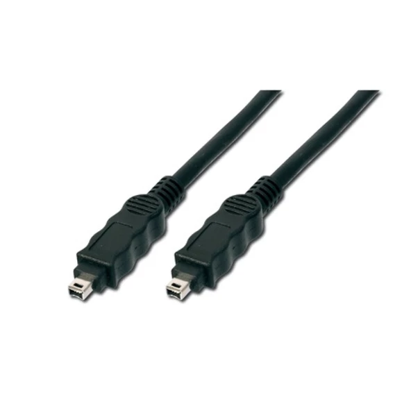 Firewire 400 (IEEE 1394) Kablo, 4 pin erkek / 4 pin erkek, 1.80 metre, AWG: 28, IEEE 1394-2008, UL, siyah renk