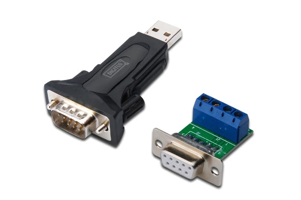 Digitus USB Erkek <-> RS-485 (klemens) çevirici.<br />RS-485 tarafı için klemens adaptörü ve USB tarafı için 80 cm uzatma kablosu (USB-A erkek <–> USB- Dişi) ürünle birlikte gelmektedir.