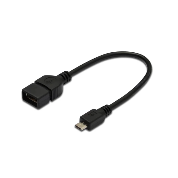 USB On-The-Go (OTG) Kablosu, 0,20 metre, AWG 28, USB A, dişi - Micro USB B, erkek