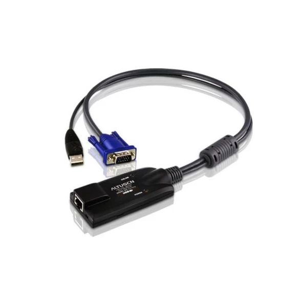 USB KVM Adaptörü (CPU Modül), KVM Kablosunun PC'nin USB portuna Bağlanması İçin Adaptör, maksimum mesafe 40 metre, ATEN-KH2508A, ATEN-KH2516A ile birlikte kullanılır<br>USB VGA KVM Adapter