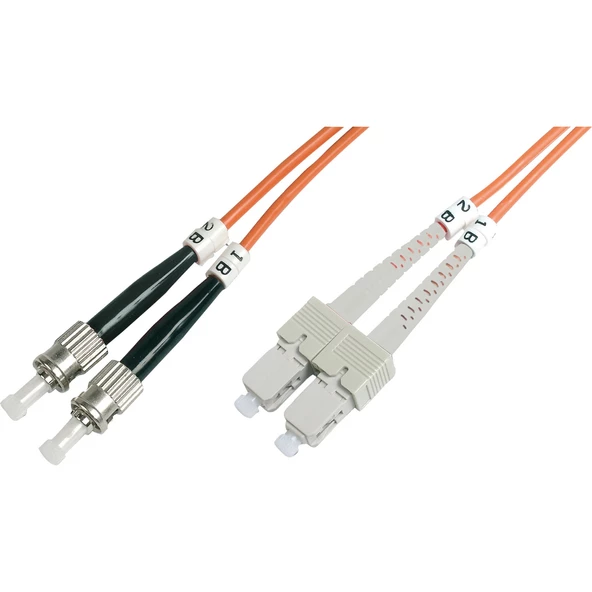 Beek ST-SC Fiber Optik Patch Kablo, Multimode OM 1 62.5/125 Duplex, 3.0mm, LSZH, 3 metre