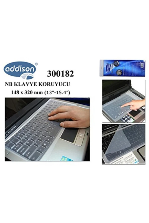Addıson 300182 13-15.4" Notebook Klavye Koruyucu