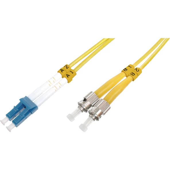 Beek LC-ST Fiber Optik Patch Kablo, 9/125 µ, Singlemode, 3.0mm, Duplex, OS2, LSZH, 20 metre