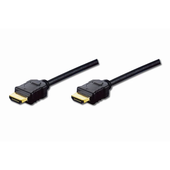 Digitus HDMI High Speed with Ethernet Bağlantı Kablosu (HDMI 1.3), Full HD, 1080p, HDMI Tip A Erkek - HDMI Tip A Erkek, 5 metre, çift kat zırhlı, altın kaplama, siyah renk