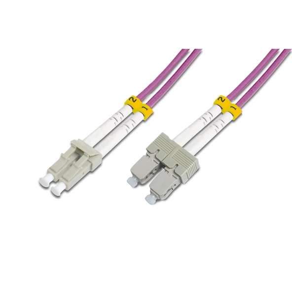 Beek LC-SC Fiber Optik Patch Kablo, Multimode OM 4 50/125 Duplex, 3.0mm, LSZH, 10 metre