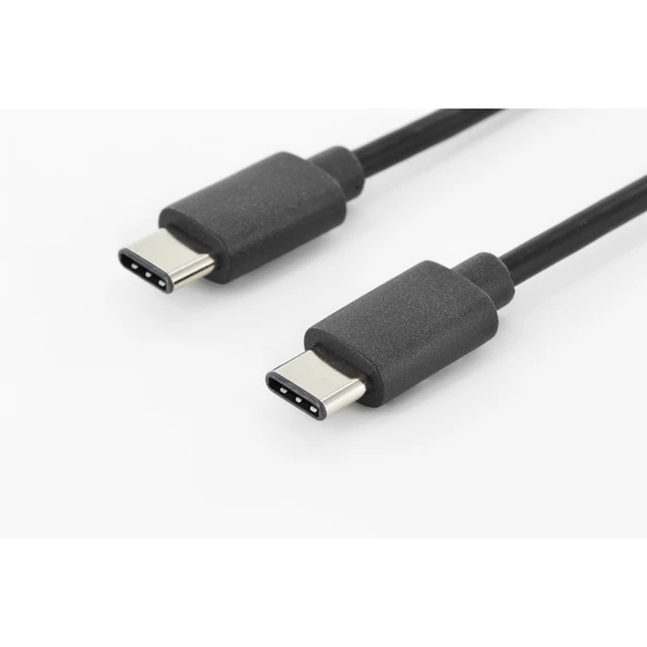 USB Tip C Bağlantı Kablosu, USB Tip C Erkek (USB 3.1) - USB Tip C Erkek (USB 3.1), 1 metre, AWG 24/28, 2x zırhlı, UL, nikel kaplama, siyah renk