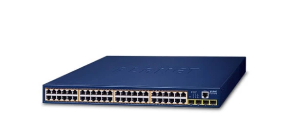 L2/L4 Yönetilebilir Gigabit PoE Switch (L2/L4 Managed Gigabit PoE Switch)<br>48 x 10/100/1000Base-T IEEE 802.3at/af PoE+ Injector (Port 1 ile Port-48 arası) (Port başına 30.8 watt) (PoE Power Bütçesi maks. 600 watt)<br>4 x 100/1000BASE-X mini-