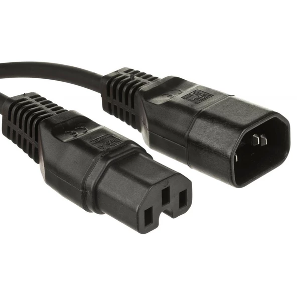 Beek C14-C15 Güç Kablosu, 2.5 metre, H05VV-F 3*0.75mm2, siyah renk<br>Beek C14-C15 Power Cable 2.5M, H05VV-F 3*0.75mm2, black