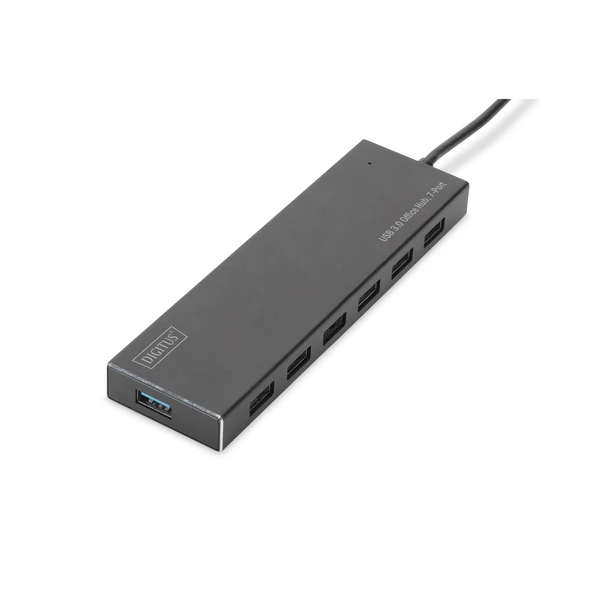 Digitus 7 Port USB 3.0 Hub, 5V/3,5A güç adaptörü dahil, alüminyum<br>Digitus USB 3.0 Office Hub, 7-Port