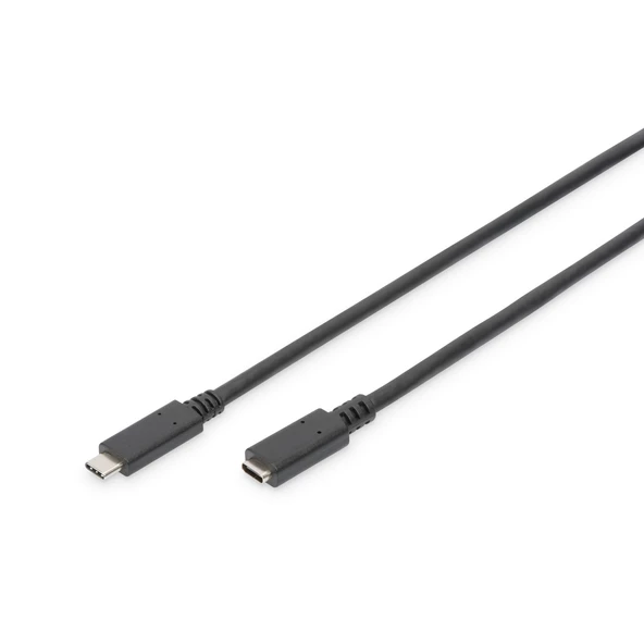 USB Tip C™ Gen2 Uzatma Kablosu, Tip C Erkek <-> Tip C Dişi, 0.7 metre, 5A, 10GB, 3.1 Versiyon, CE, siyah renk