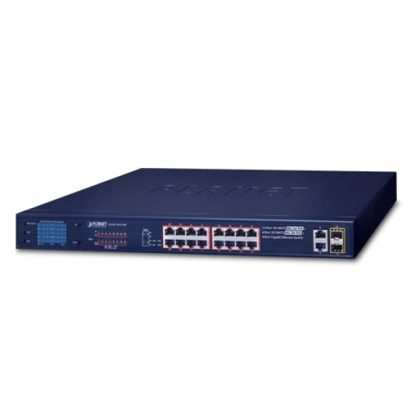 Yönetilemeyen Switch (Unmanaged Switch)<br>12-Port 10/100TX 802.3af/at PoE+ Injector (port-5 ile port-16 arası) (Port başına 32 watt)<br>4-Port 10/100TX 802.3bt PoE++ Injector (port-1 ile port-4 arası) (Port başına 60 watt)<br>PoE Güç Bü