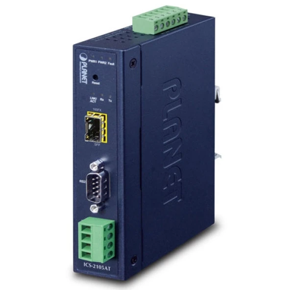 Endüstriyel 1-port RS232/422/485 Serial Device Server<br>1-Port 100BASE-FX SFP<br>-40~75 derece C<br>Industrial 1-port RS232/422/485 Serial Device Server with 1-Port 100BASE-FX SFP (-40~75 degrees C)