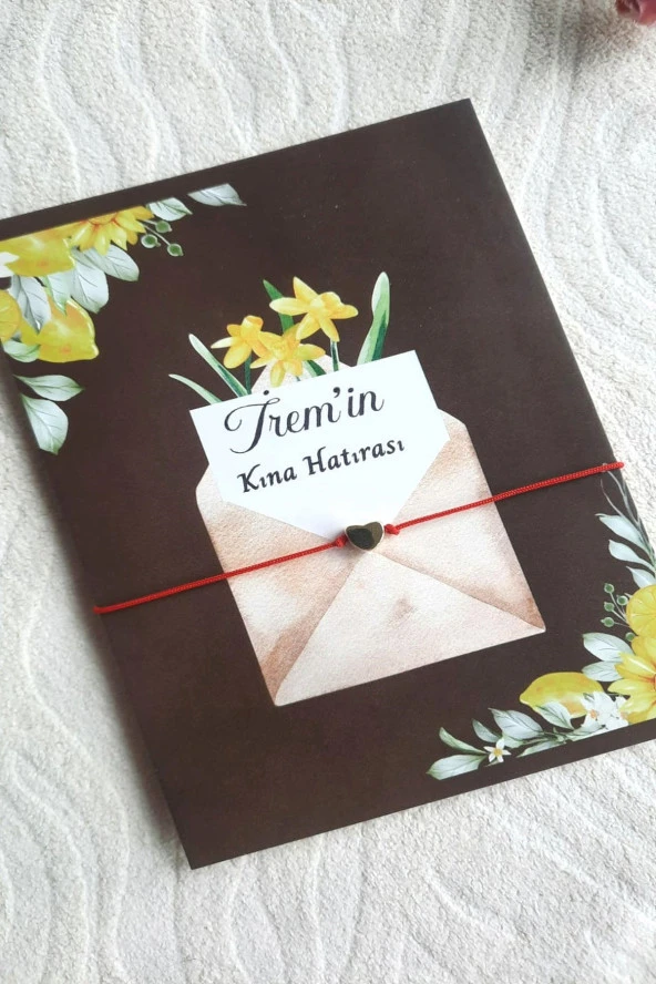 20 Adet Zarf Konsept Gold Kalpli Şans Bilekliği - Kına Hediyesi - Bride To Be  - Kişisel Yazı - 4