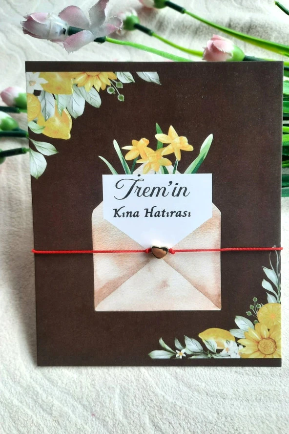 20 Adet Zarf Konsept Gold Kalpli Şans Bilekliği - Kına Hediyesi - Bride To Be  - Kişisel Yazı - 6
