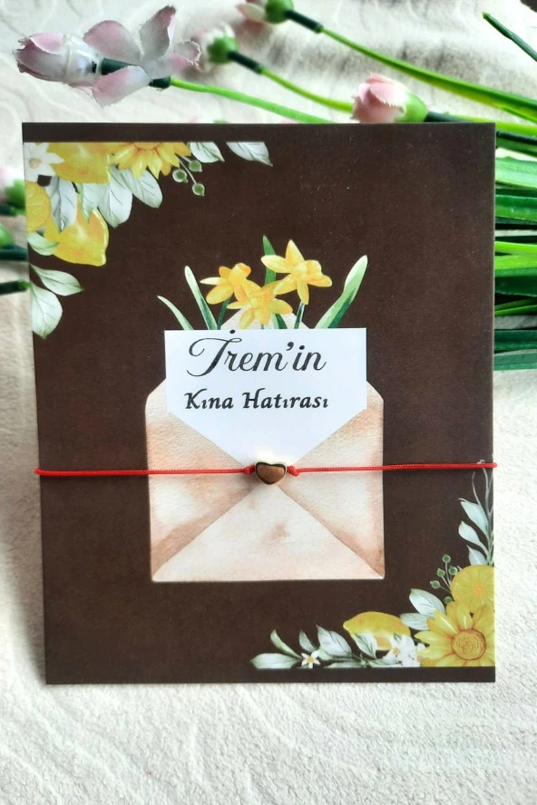 20 Adet Zarf Konsept Gold Kalpli Şans Bilekliği - Kına Hediyesi - Bride To Be  - Kişisel Yazı - 3