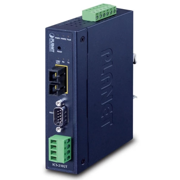 IP30 Endüstriyel 1-Port RS232/RS422/RS485 Serial Device Sunucu (IP30 Industrial 1-Port RS232/RS422/RS485 Serial Device Server)<br>1 x 100FX SC, MM/2km<br>-40~75 derece C