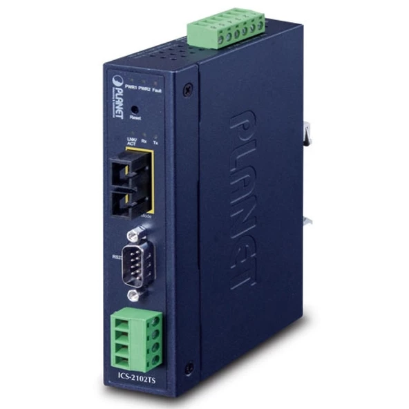 IP30 Endüstriyel 1-Port RS232/RS422/RS485 Serial Device Sunucu (IP30 Industrial 1-Port RS232/RS422/RS485 Serial Device Server)<br>1 x 100FX SC, SM/30km<br>-40~75 derece C