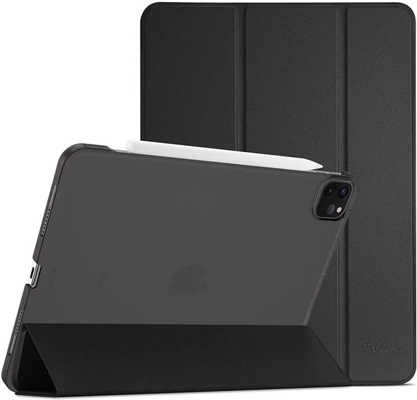 Apple iPad Pro 12.9 4. Nesil 2020 Kılıf PU Deri Smart Standlı Case A2229 A2069 A2232 A2233